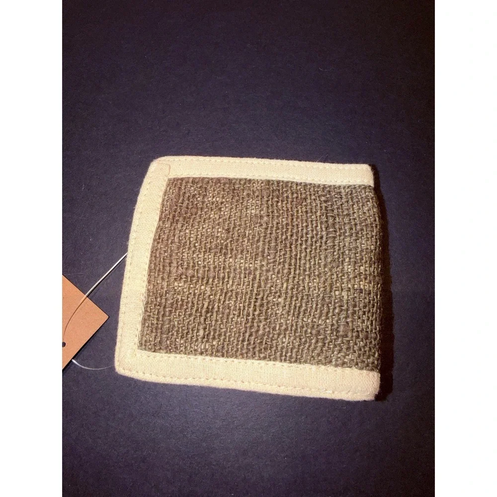 Core Hemp Bifold Wallet Brown Cream Himalayan Hemp Made in Nepal NWT